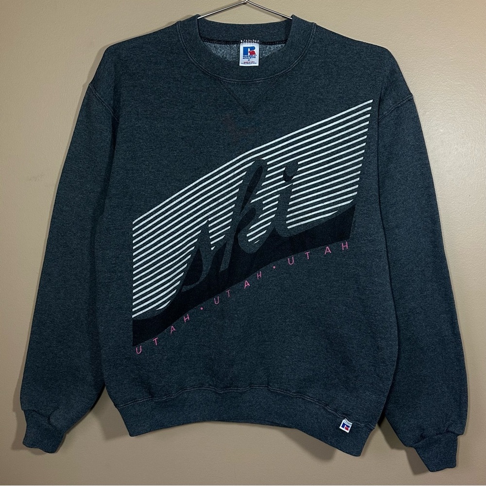 Vintage 80s Russell Athletic Ski Utah Crewneck Sweatshirt; Size M; Made in USA